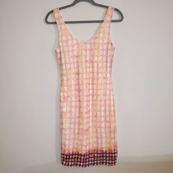 BAR III BERRY PURPLE YELLOW WHITE POLKA DOT BARBIECORE MESH DRESS SIZE MEDIUM - Picture 1 of 5